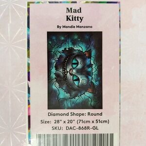 Diamond Art Club Mad Kitty By Mandie Manzano 28x20" Discontinued RARE Round Kit